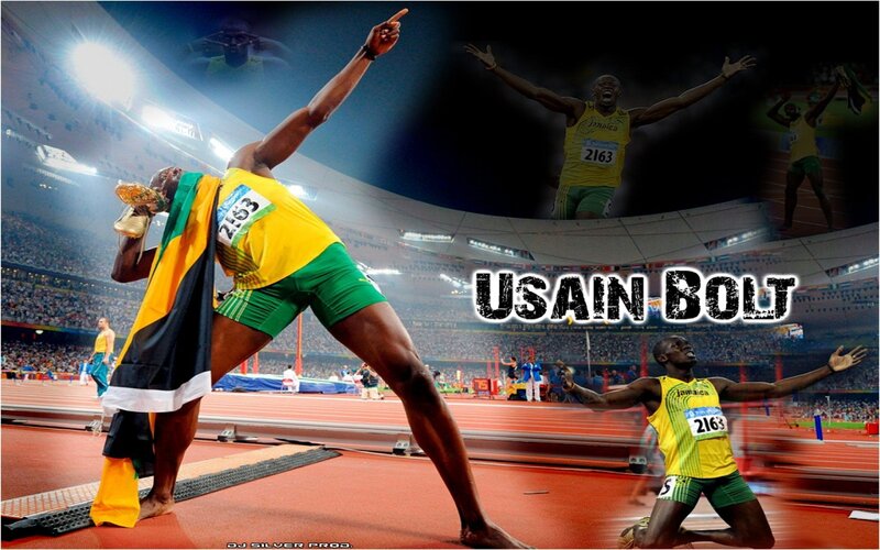 Usain Bolt Celebrating — Yellow