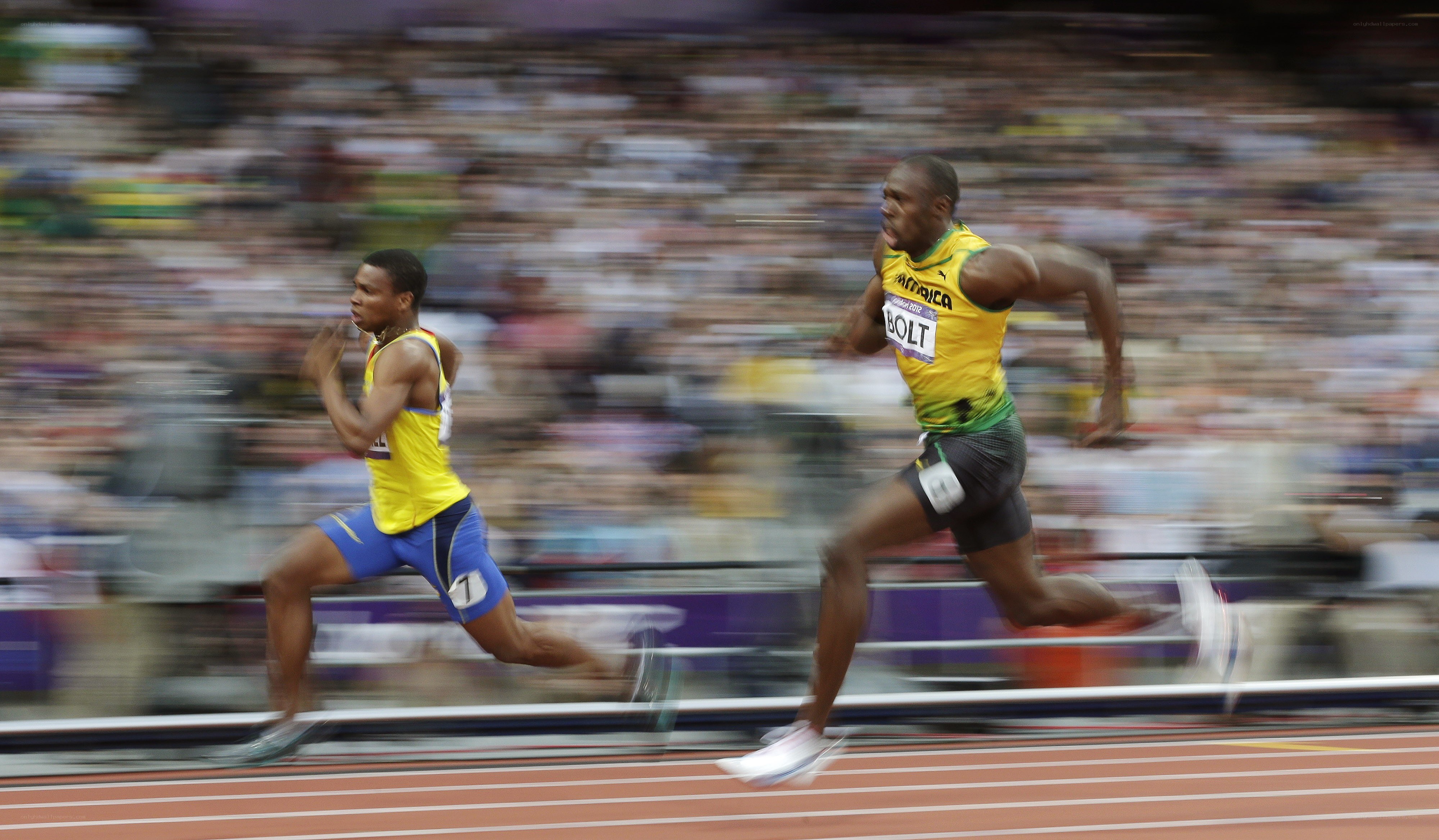 Usain Bolt in a sprint race