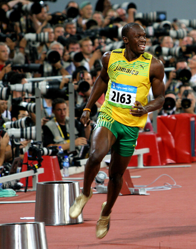 Usain Bolt running at Olympics