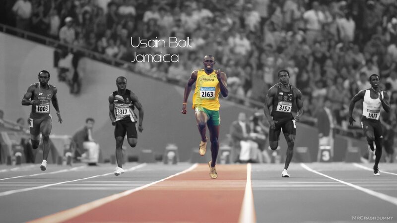 Usain Bolt winning race