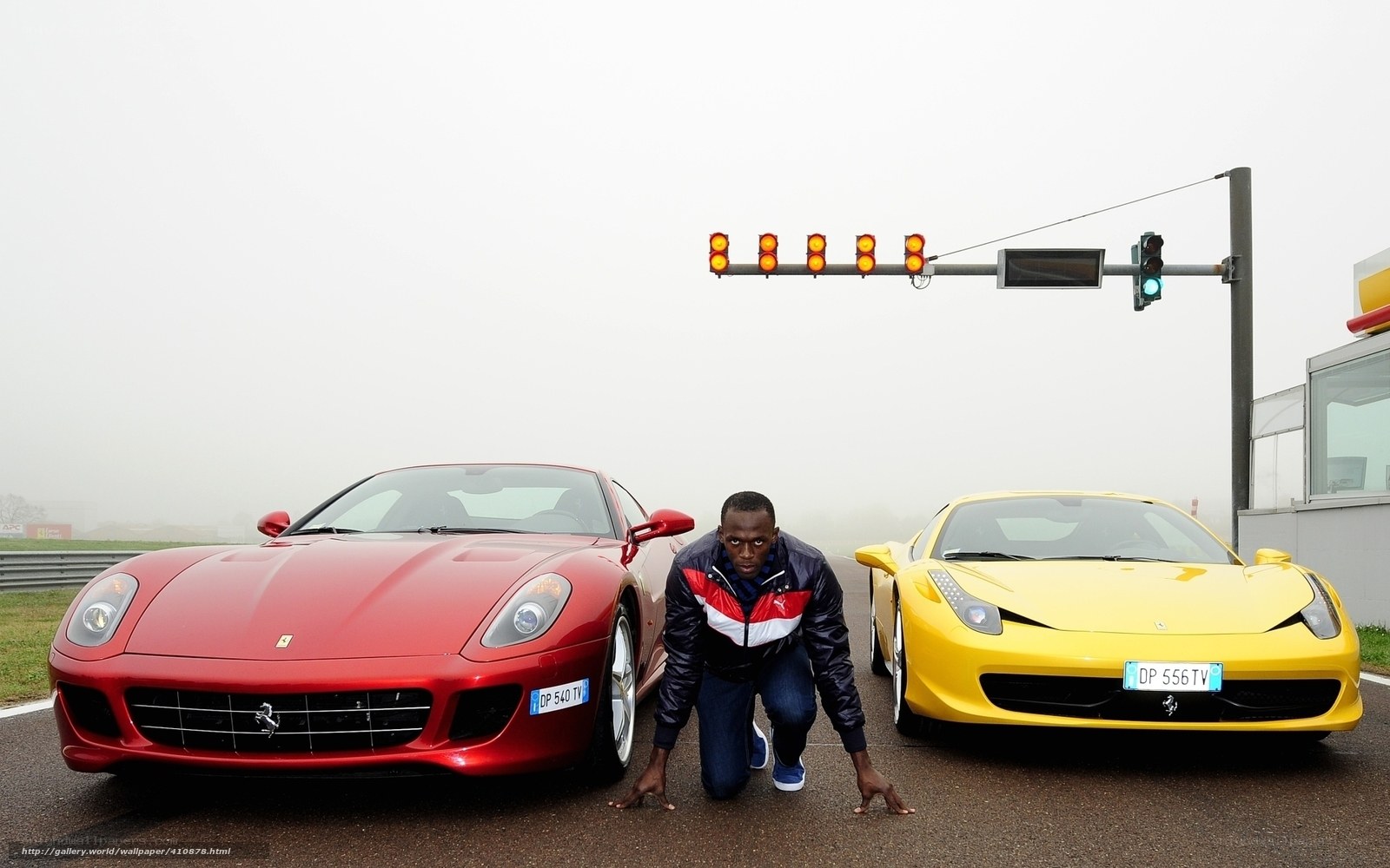 Usain Bolt with Ferraris