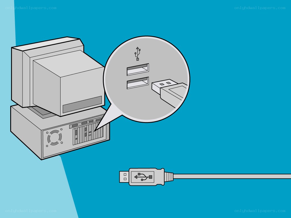 USB cable connecting to computer