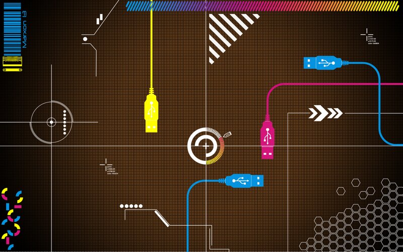 USB Connectors on Circuit Board