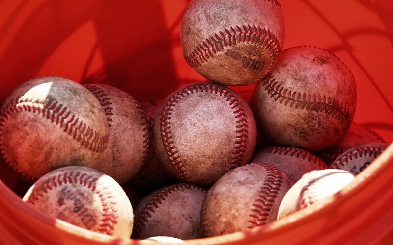 Used Baseballs in Bucket
