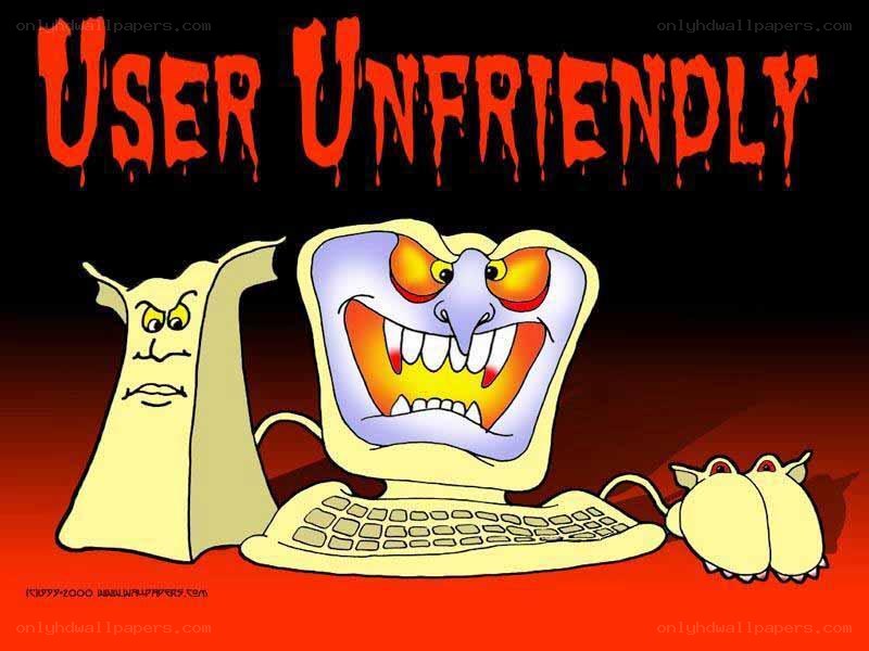 User unfriendly computer cartoon