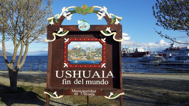 Ushuaia Sign by Water