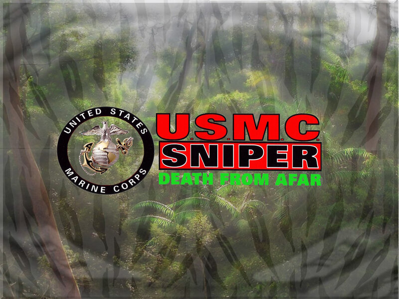 USMC Sniper logo in jungle