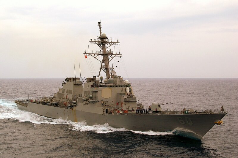 USS Arleigh Burke Destroyer — Gray, Calm, Photograph