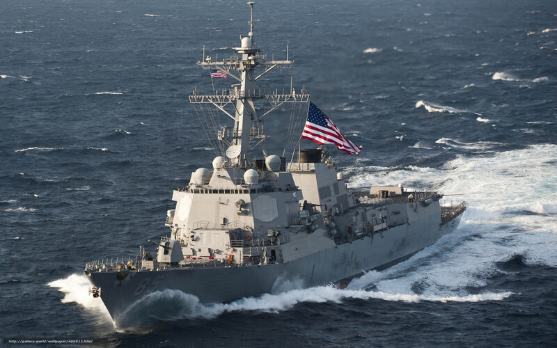 USS Arleigh Burke Destroyer — Gray, Dramatic