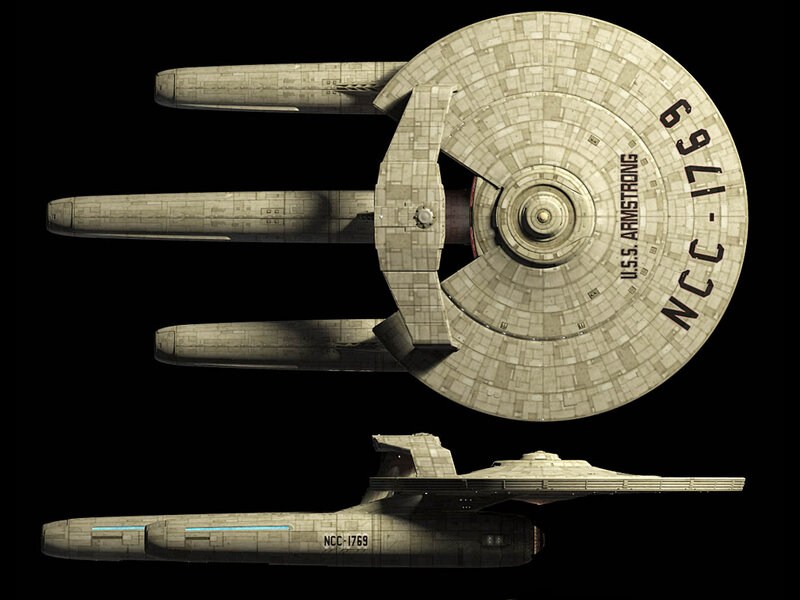 USS Armstrong starship views