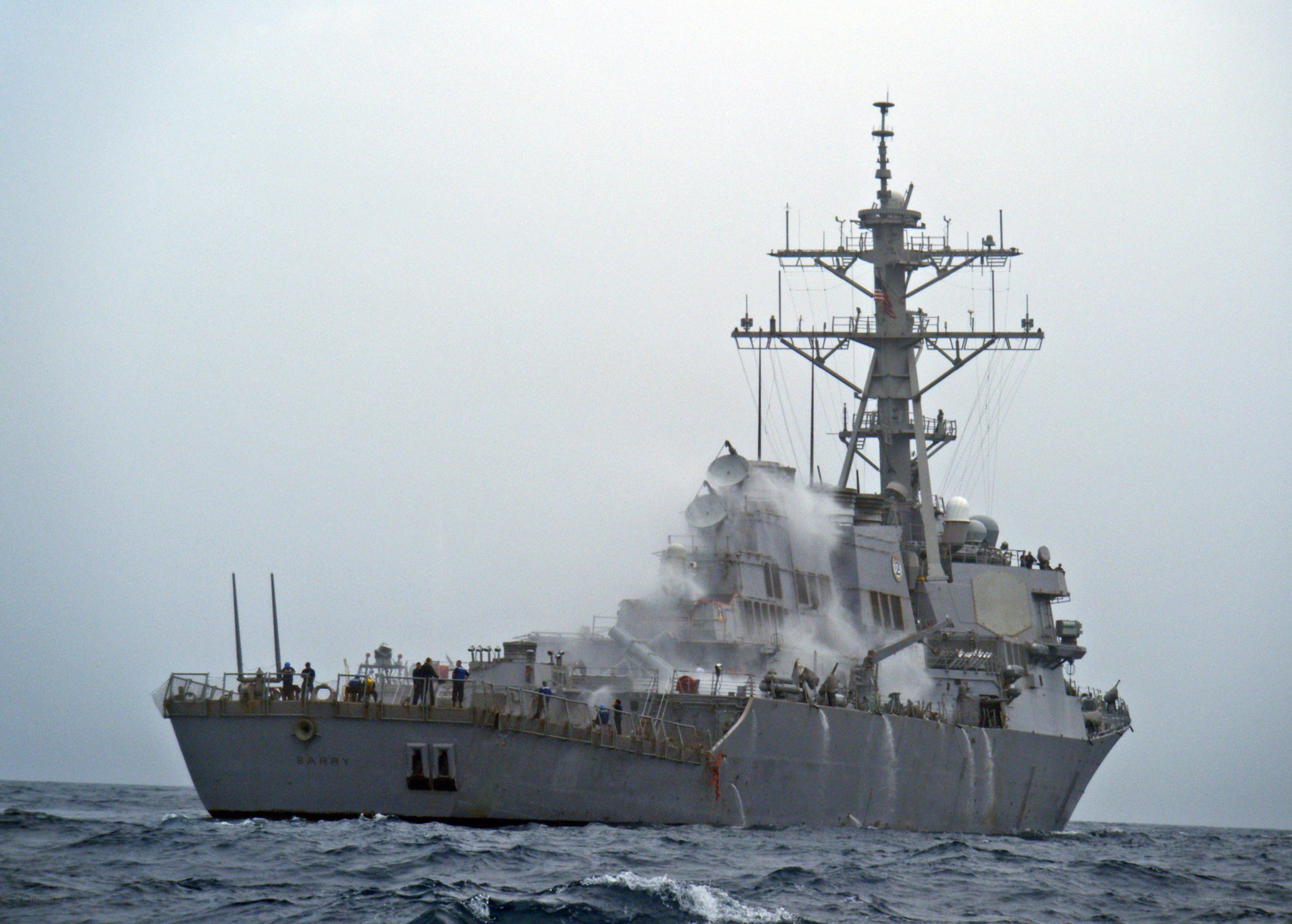 USS Barry naval ship at sea