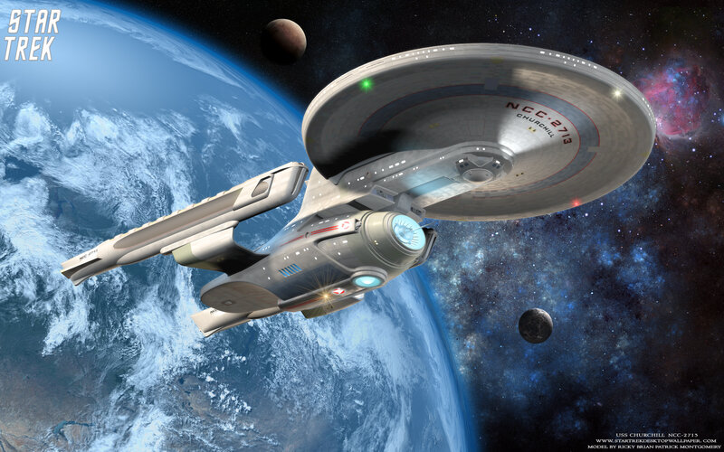 USS Churchill in orbit