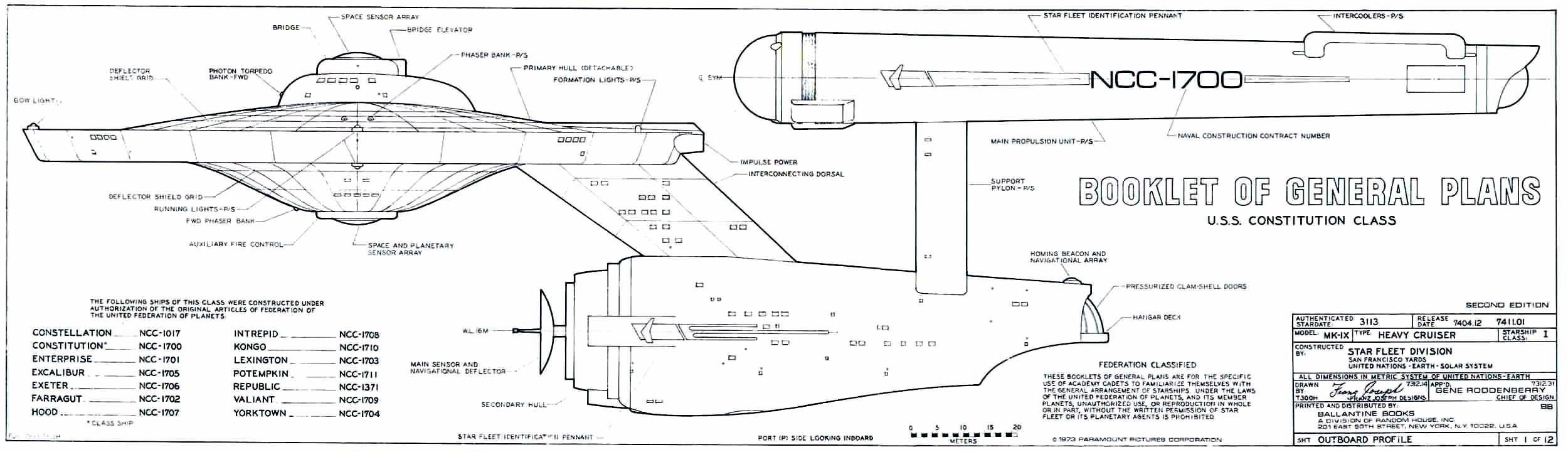 USS Constitution class starship plans