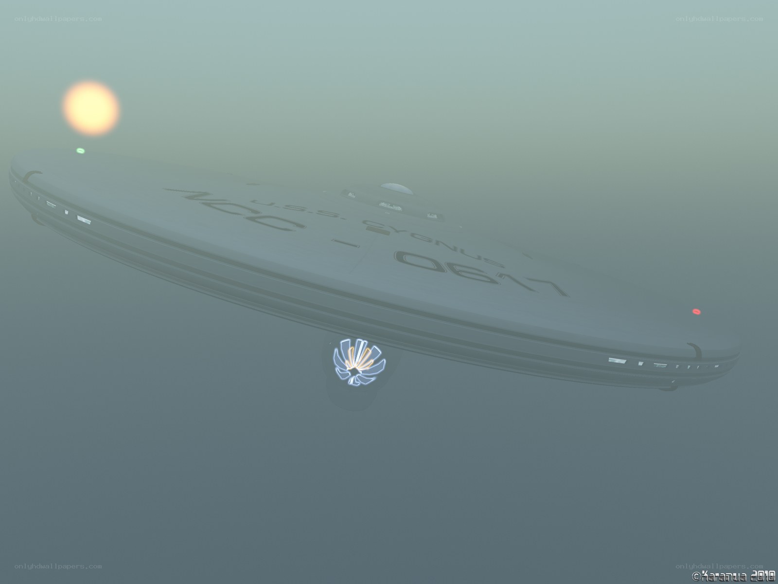 USS Cygnus in fog