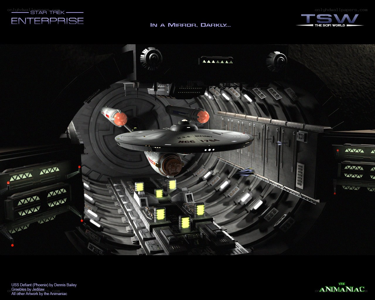 USS Defiant in a space dock