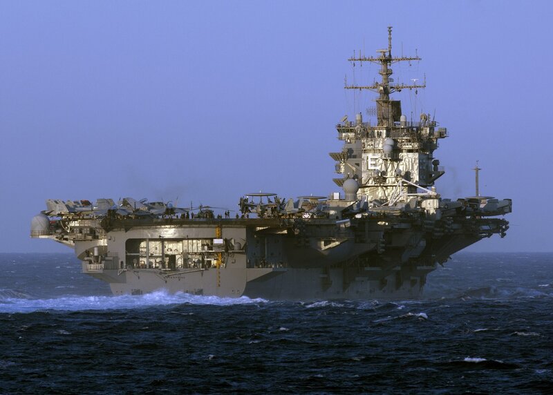 USS Enterprise aircraft carrier at sea