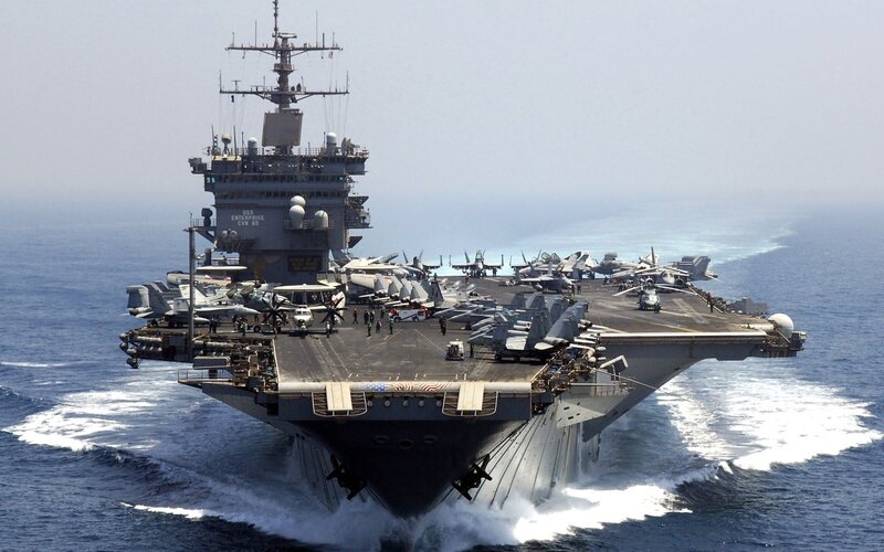 USS Enterprise aircraft carrier at sea