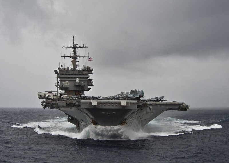 USS Enterprise Aircraft Carrier — Gray, Dramatic, Photograph