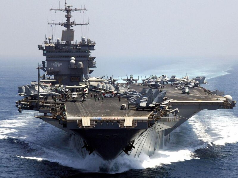 USS Enterprise Aircraft Carrier — Gray, Dramatic