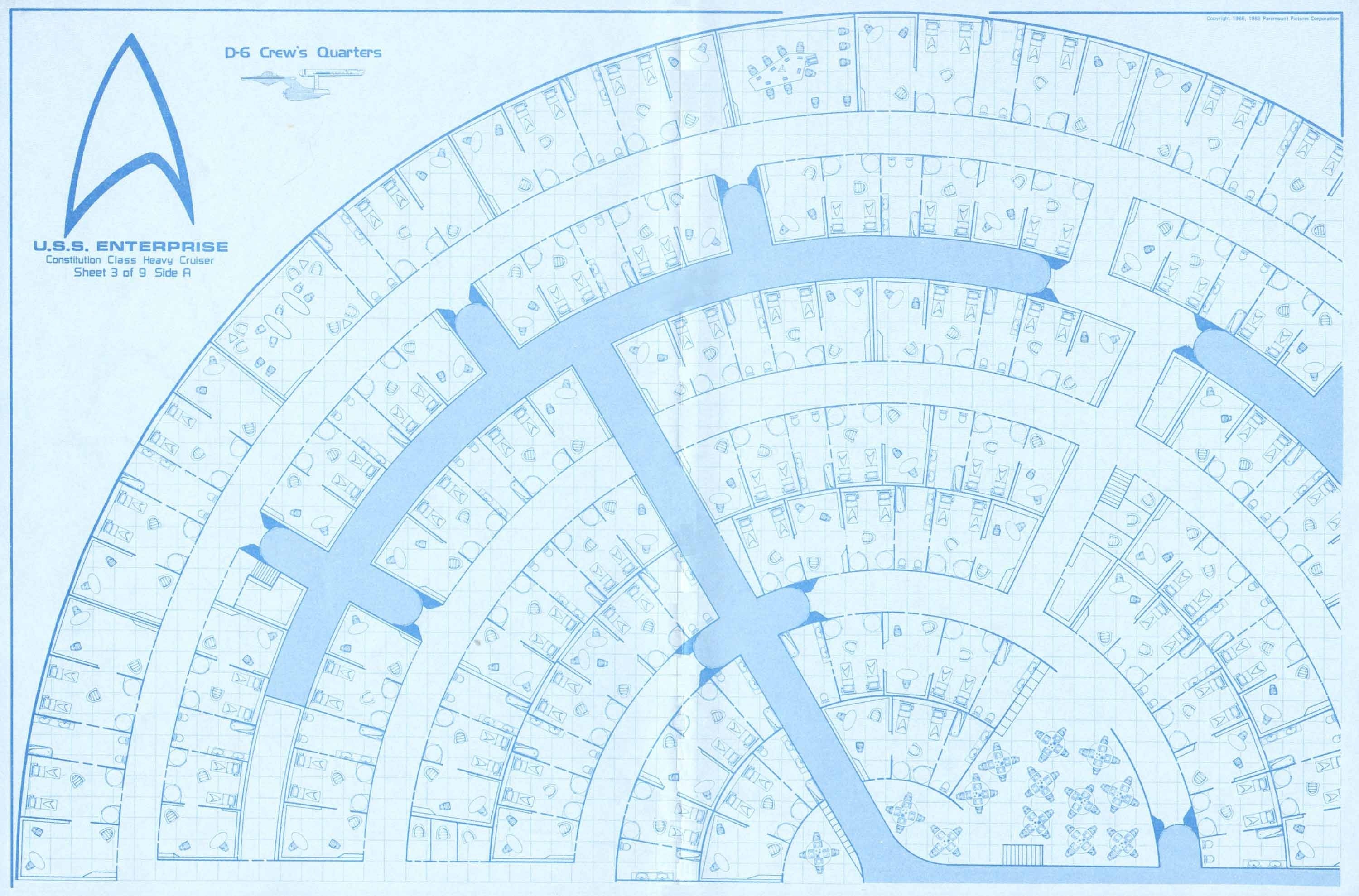 USS Enterprise crew quarters blueprint