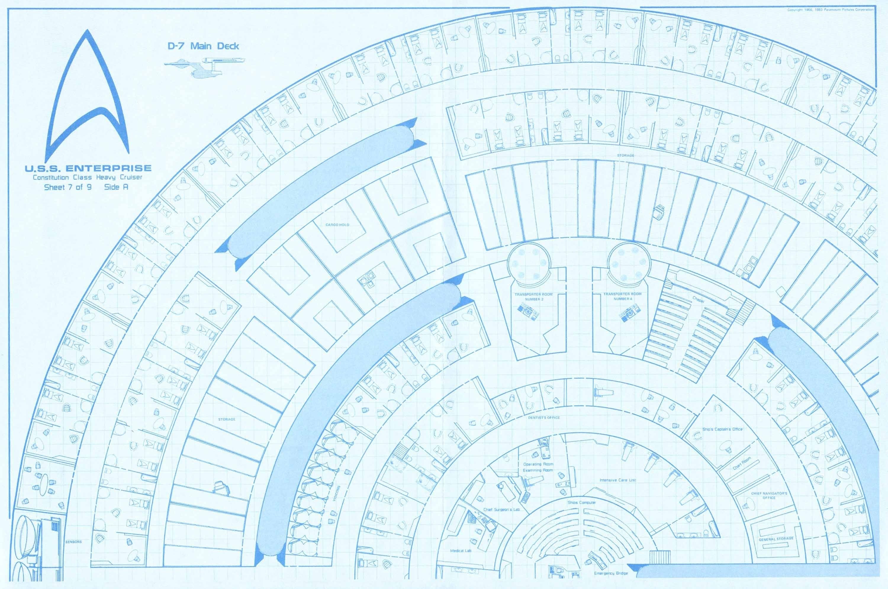 USS Enterprise D-7 Main Deck
