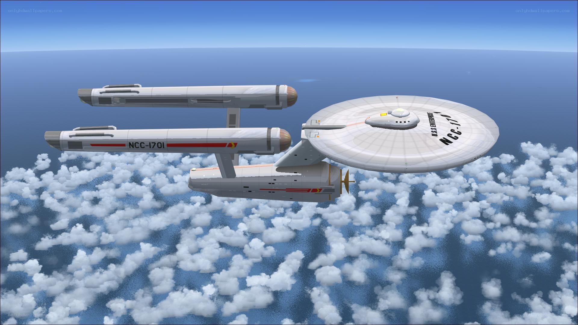 USS Enterprise in flight