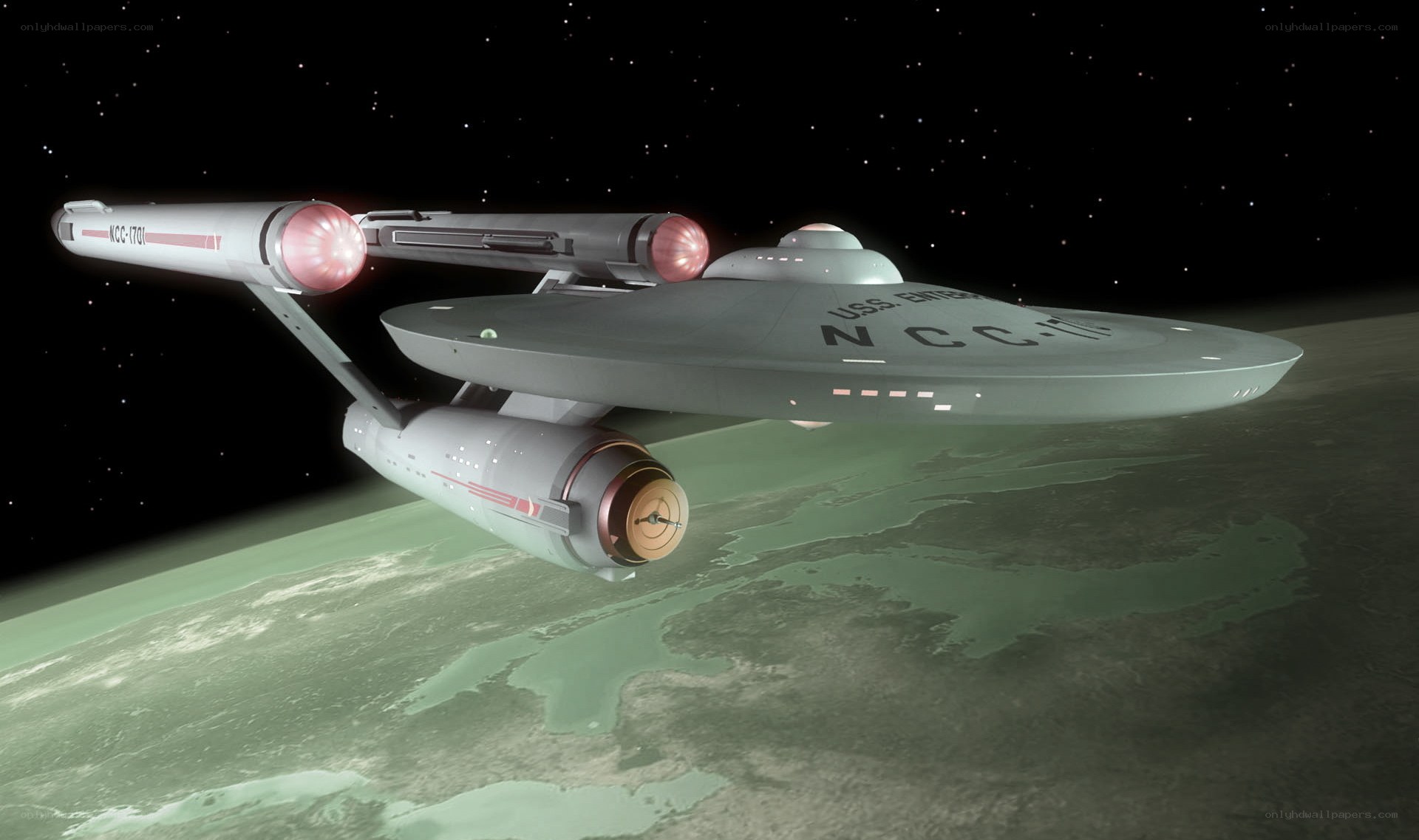 USS Enterprise in orbit