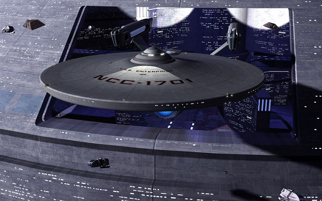 USS Enterprise in space dock