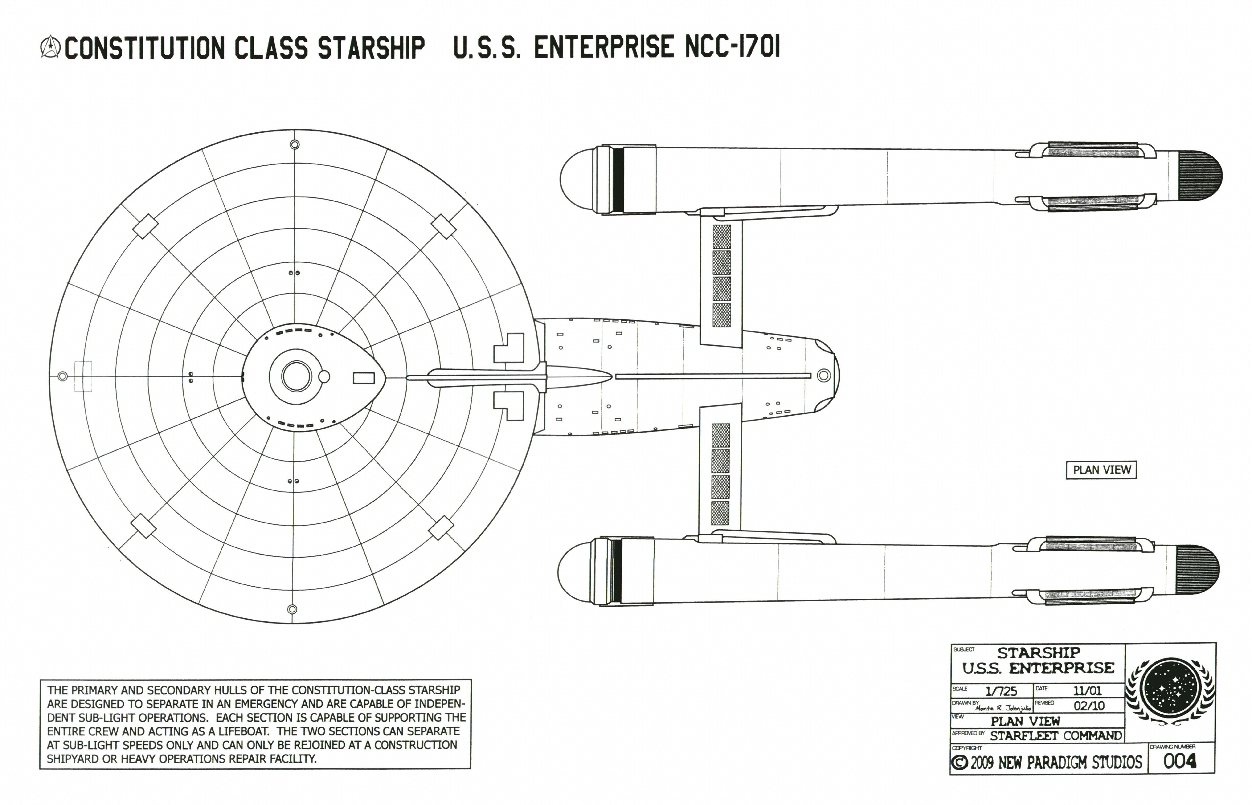 USS Enterprise NCC-1701 blueprint