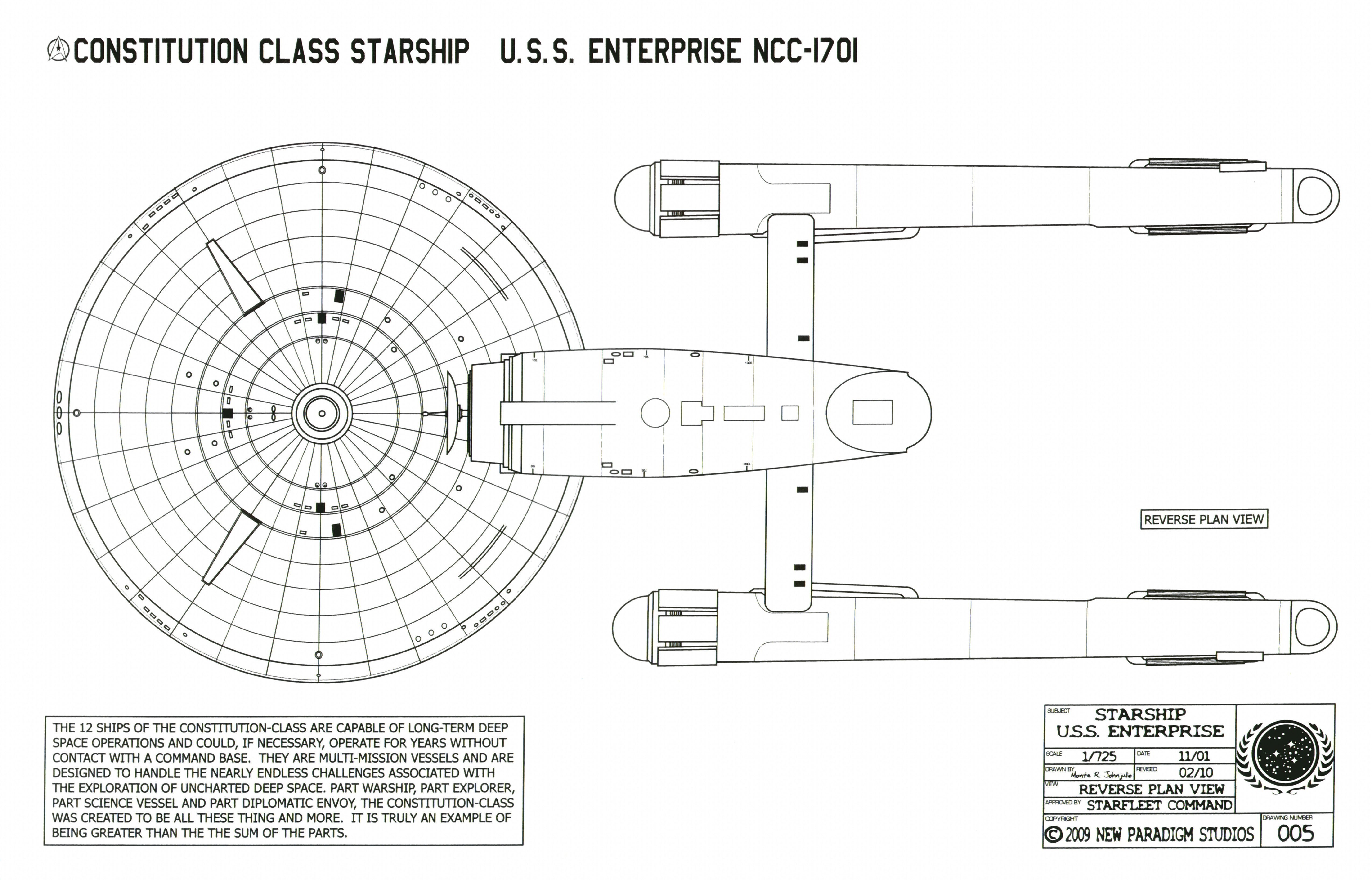 USS Enterprise NCC-1701 blueprint