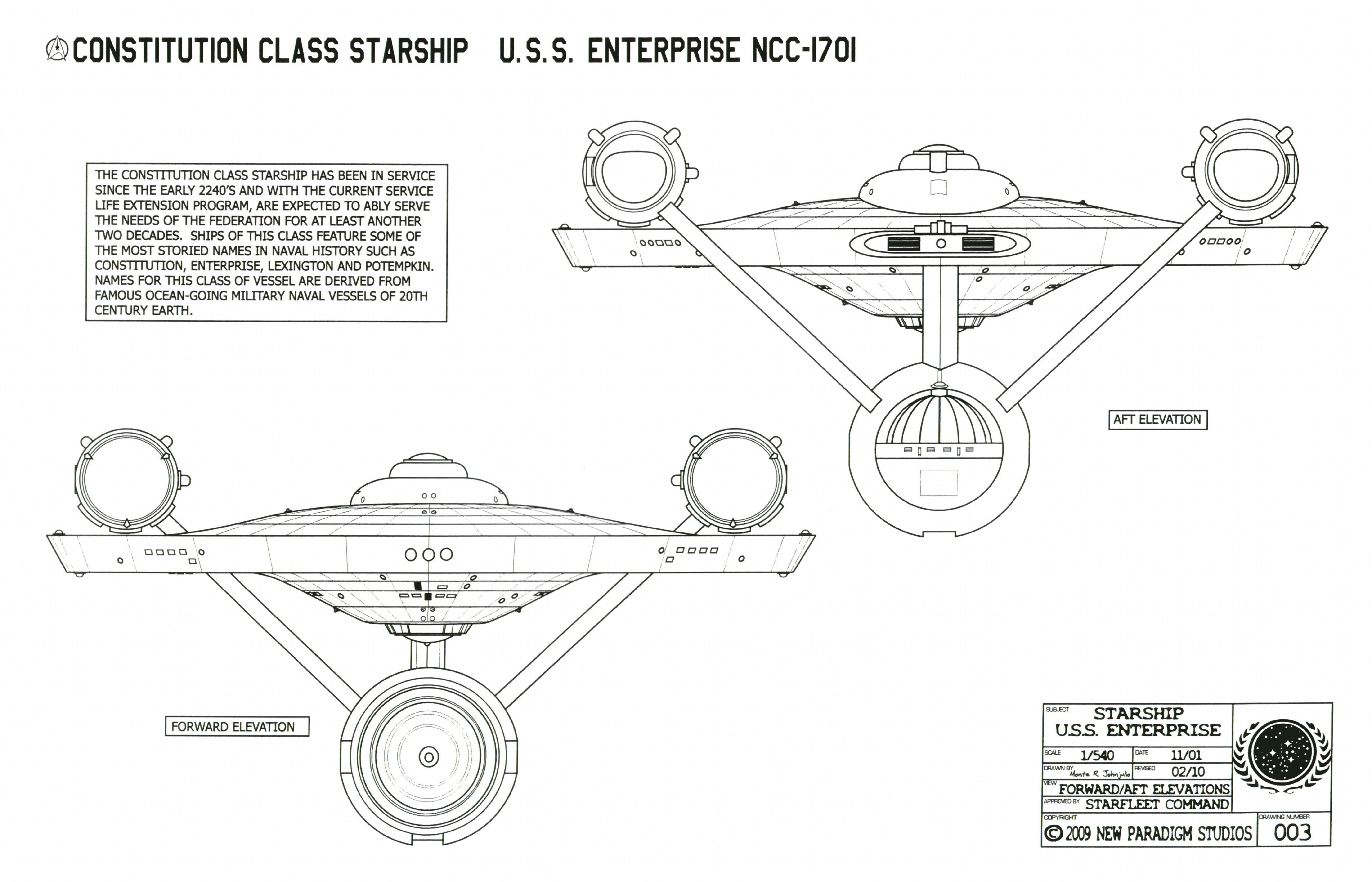 USS Enterprise NCC-1701 blueprint