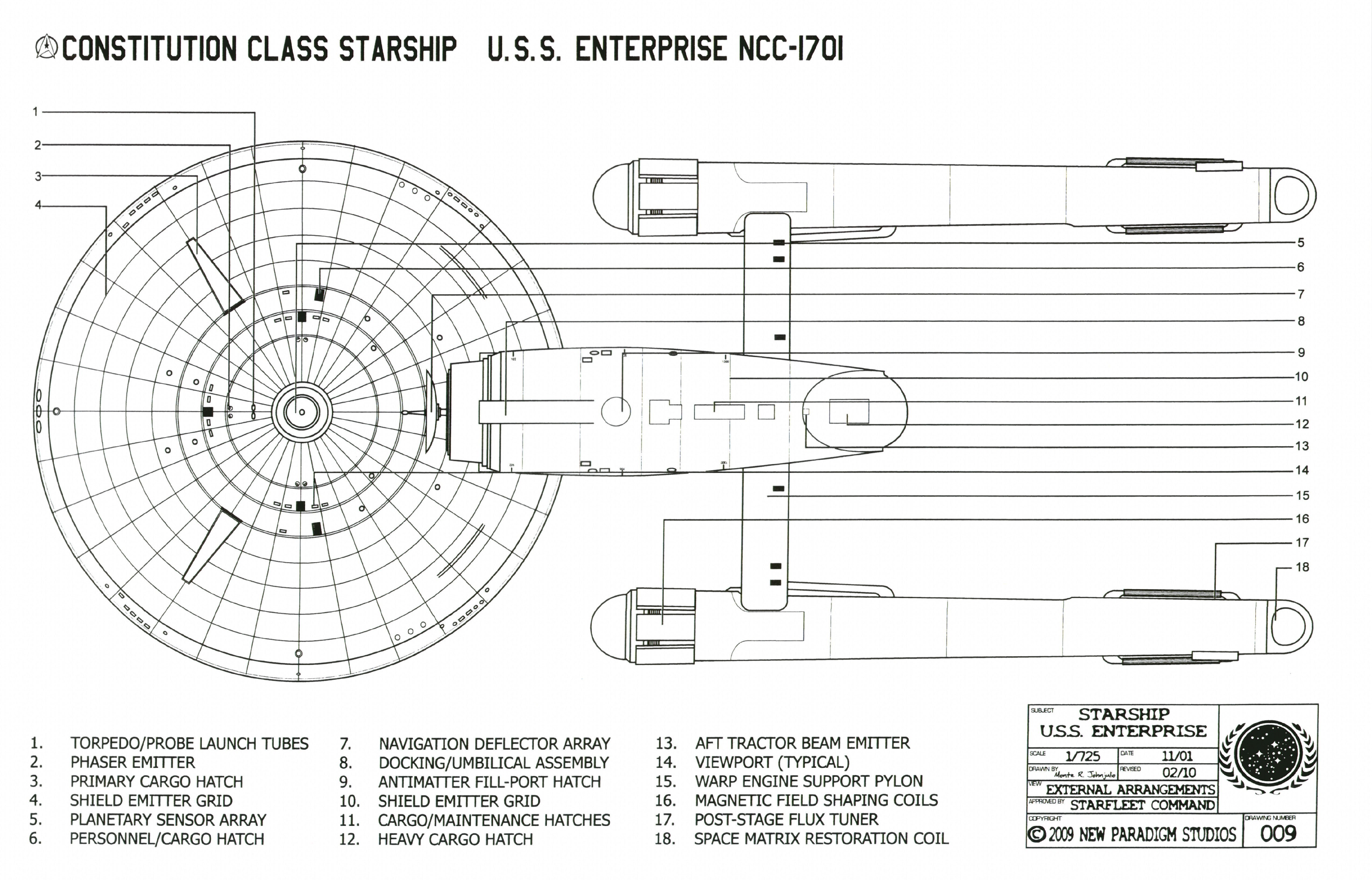 USS Enterprise NCC-1701 schematic