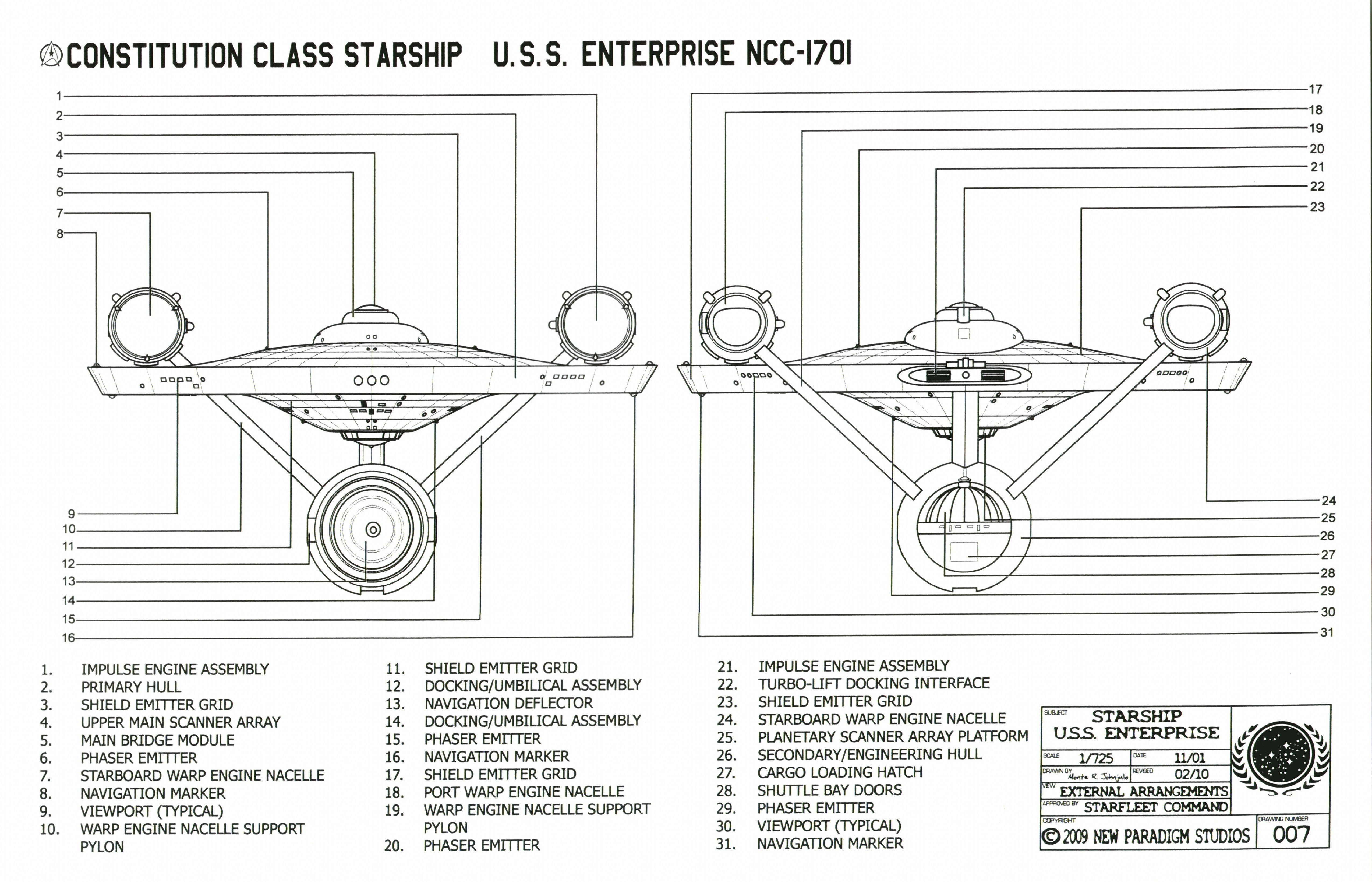 USS Enterprise NCC-1701 schematic