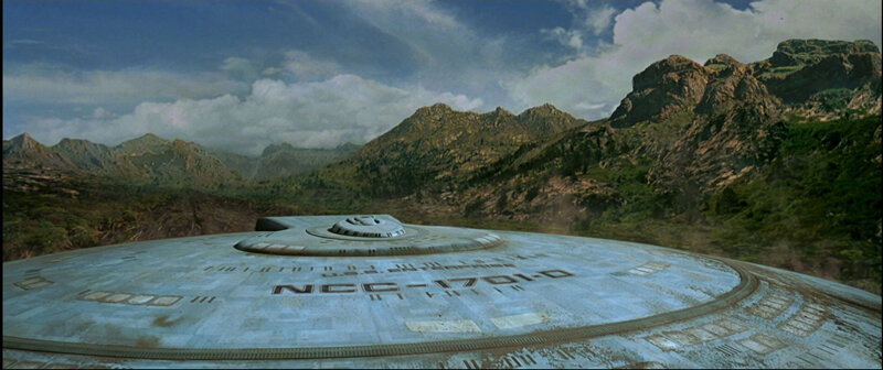 USS Enterprise on alien planet