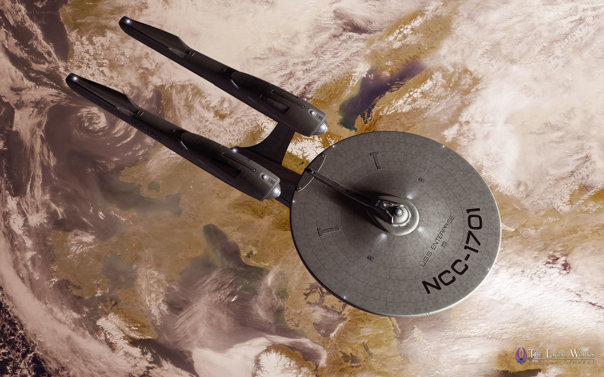 USS Enterprise orbiting a planet