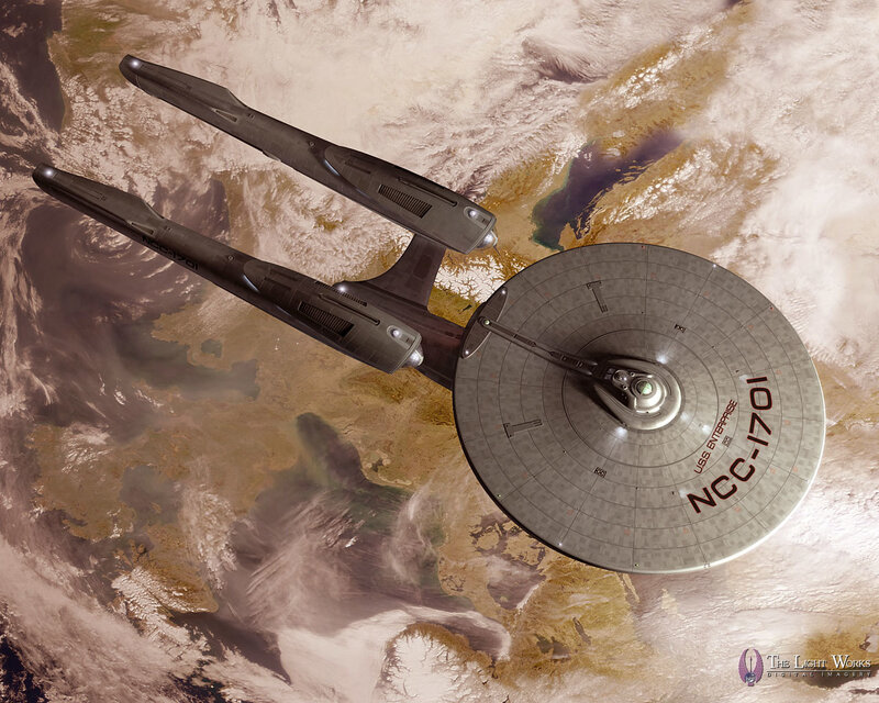 USS Enterprise orbiting a planet
