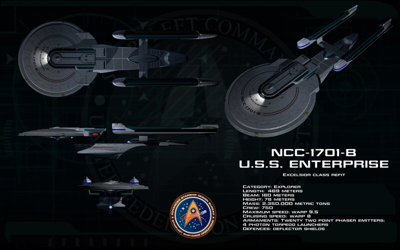 USS Enterprise Starship — Black, Dramatic, Digital Art, Technical Diagram