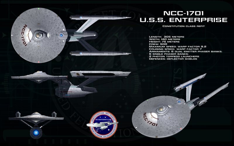 USS Enterprise Starship — Gray, Dramatic, Illustration