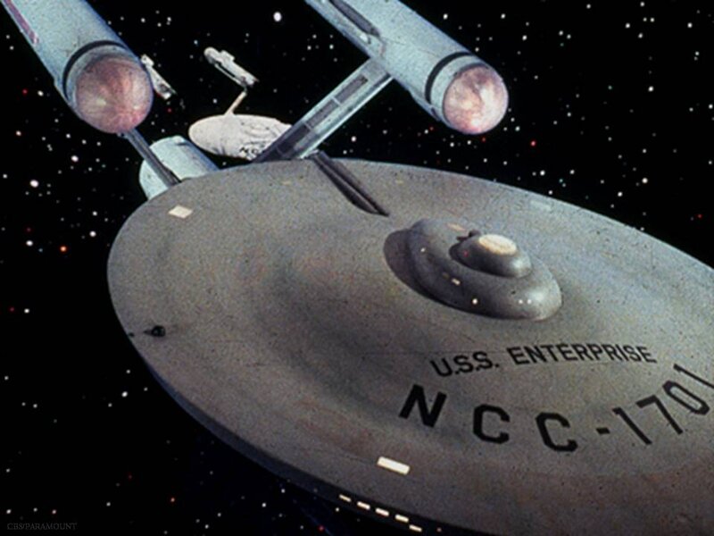 USS Enterprise Starship — Gray, Dramatic, Night, Photograph