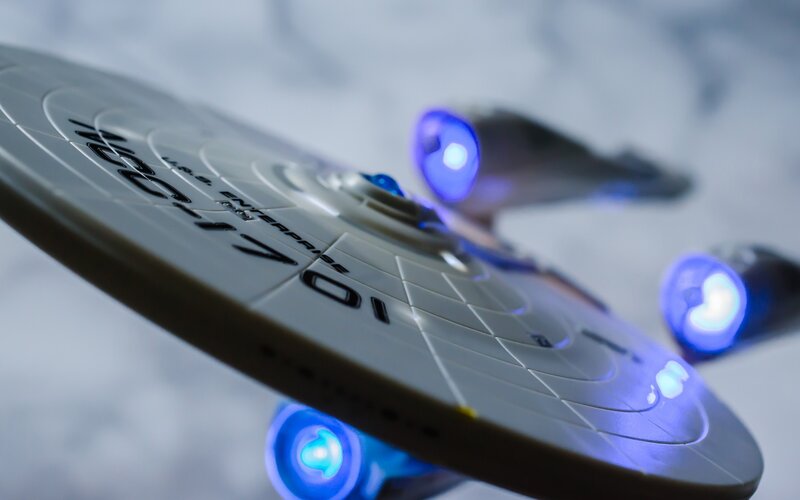 USS Enterprise Starship — White, Dramatic, Photograph