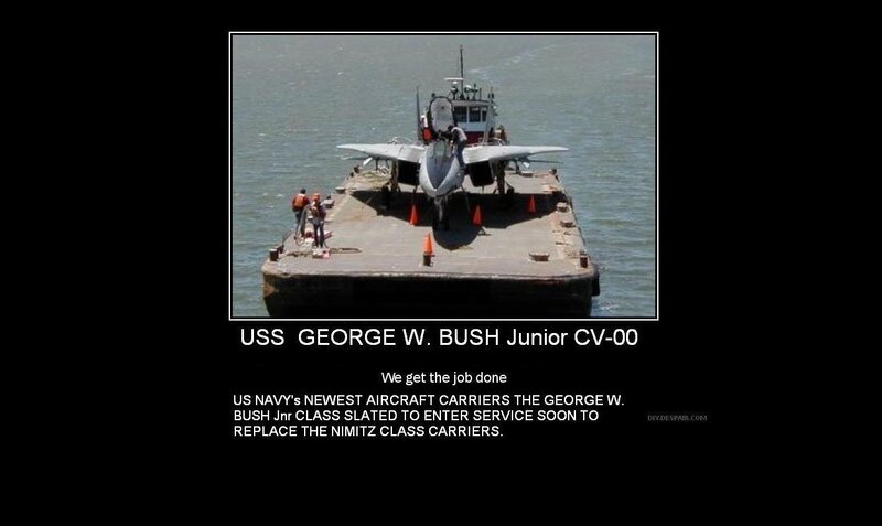 USS George W. Bush on barge