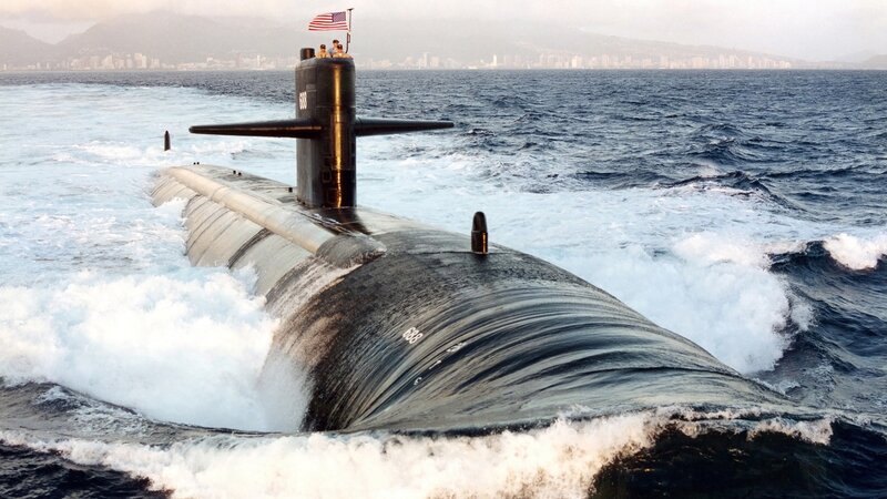 USS Georgia submarine at sea