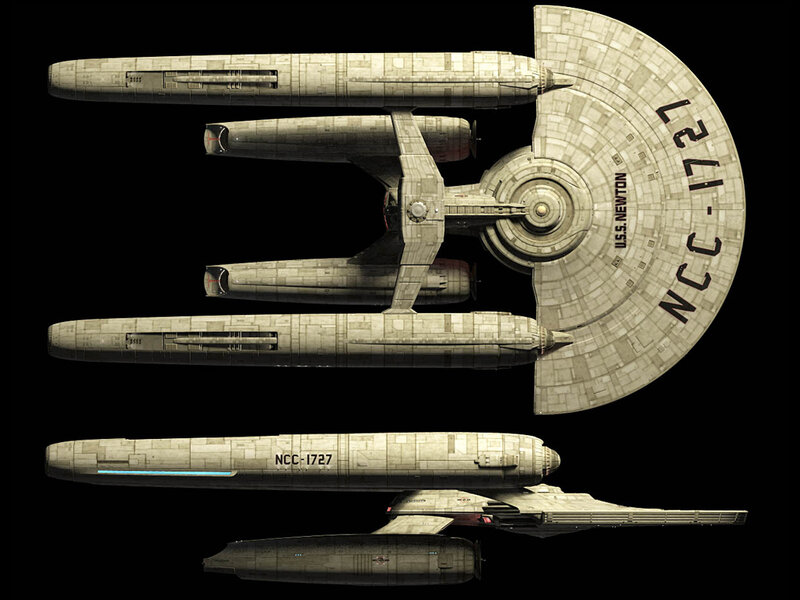 USS Newton starship views
