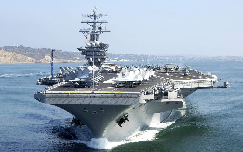 USS Nimitz aircraft carrier at sea