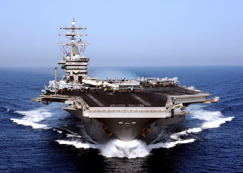 USS Nimitz aircraft carrier at sea