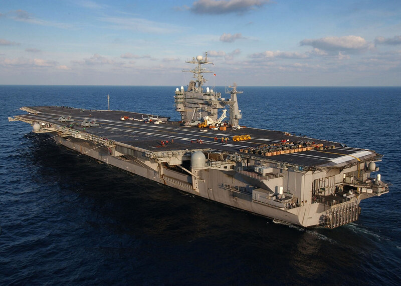 USS Nimitz aircraft carrier at sea