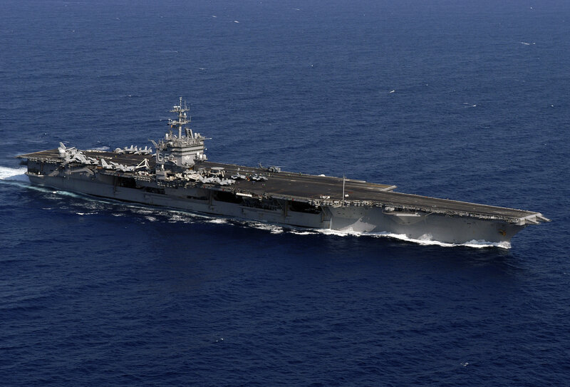 USS Nimitz aircraft carrier at sea