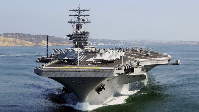 USS Nimitz aircraft carrier at sea