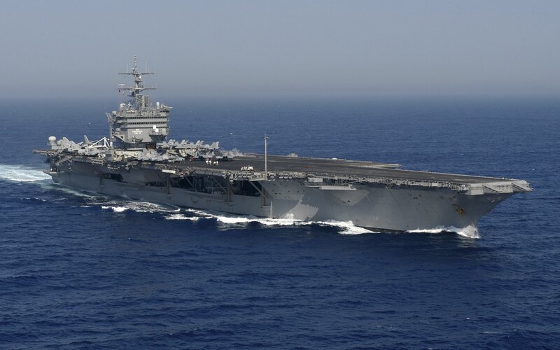 USS Nimitz aircraft carrier at sea