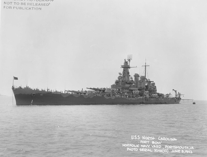 USS North Carolina Battleship — Black